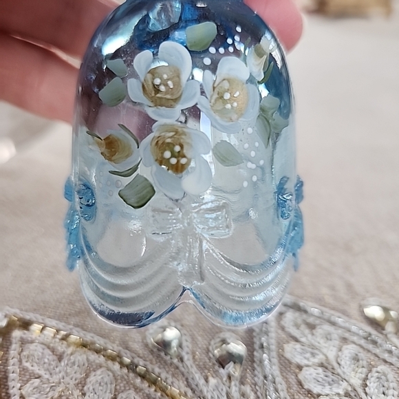 Fenton Hand Painted Glass Bells, Lot Of 2, 4 1/2" Tall - Picture 7 of 10